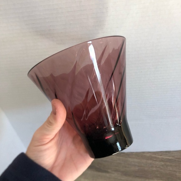 Vtg Hazel Atlas Amethyst Swirl Candy Bowl - Picture 5 of 9